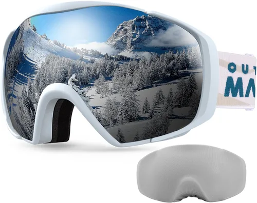 Vista 33 de OutdoorMaster - Gafas de esquí con cubierta, antivaho OTG para nieve/snowboard La cubierta integrada ayuda a proteger la lente, con ajuste OTG