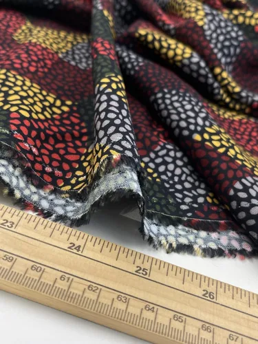 Vista 6 de Minerva Exclusiva tela de viscosa de mosaico abigarrado para otoño, por metro
