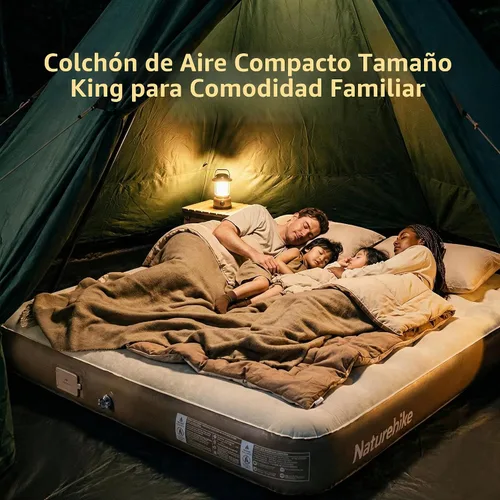 Vista 6 de Naturehike Colchón de aire compacto tamaño king con bomba recargable USB incorporada, colchones inflables, cama de aire hinchable para el hogar