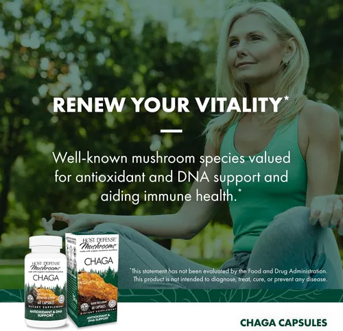 Vista 5 de Host Defense Cápsulas Chaga - Suplemento de apoyo del sistema inmunológico - Cápsulas de hongos Chaga para apoyo a la actividad antioxidante