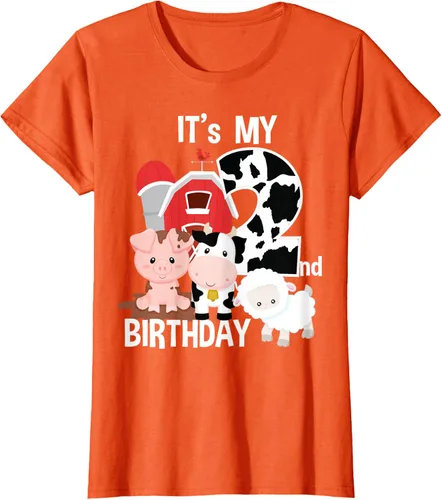 Vista 42 de Camiseta para fiesta de 2 años con texto en inglés "It's My 2nd Birthday", Negro
