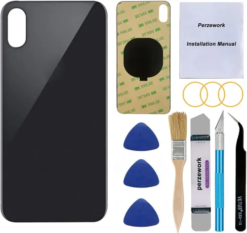 Vista 27 de Reemplazo de cristal trasero OEM para iPhone Xs de 5.8 pulgadas con kit de herramientas de reparación y adhesivo preinstalado (Oro)