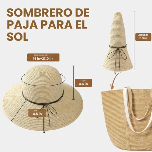 Vista 3 de Sombreros de sol para mujer, protección solar UPF 50+, sombrero de playa Beige