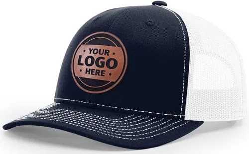 Vista 40 de Sombrero de parche de cuero de camionero personalizado grabado con láser