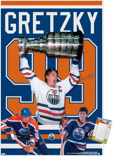 Vista 12 de Trends International Wayne Gretzky - Póster de pared de jersey, 22.4 pulgadas de largo x 14.7 pulgadas, versión enmarcada en madera de granero