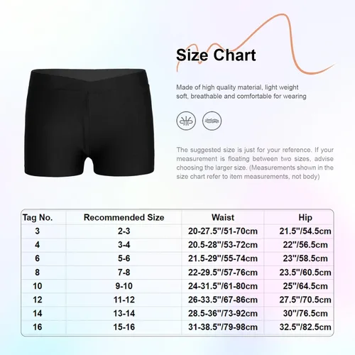 Vista 7 de Hedmy Pantalones cortos de gimnasia atléticos elásticos para niñas pequeñas