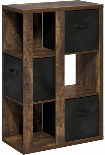Vista 8 de Furinno Viola Estantería de Libros, Librero de 3 Niveles, Organizador de Almacenamiento en Cubos Estantería con Estante Abierto, con Contenedores