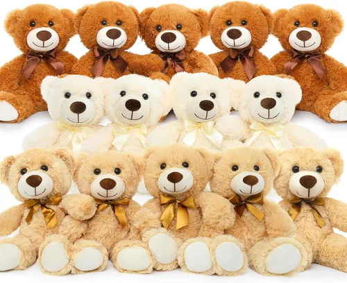 Vista 37 de MorisMos 10 Osos de Peluche a Granel para Baby Shower, Osos de Peluche Lindos de 14 Pulgadas Animales de Peluche de Felpa, Pequeños Osos de Peluche