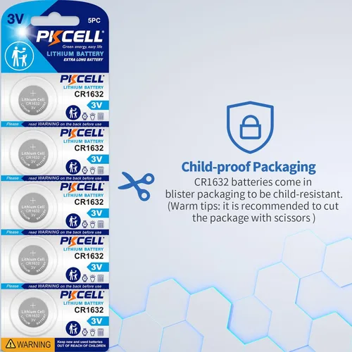 Vista 5 de PKCELL CR 1632 Batería de litio 3V CR1632 Batería (5 unidades (paquete de 1))