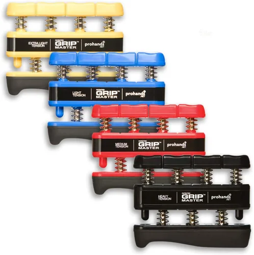 Vista 22 de Prohands Gripmaster - Ejercitador de mano (fortalecedor de agarre de mano), con resorte, sistema de pistón de dedos, aislamiento y ejercicio de cada