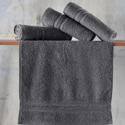Vista 4 de Hawmam Linen Paquete de 4 toallas de mano color gris frío, algodón turco de 16 x 29 pulgadas, suaves, toallas pequeñas para baño