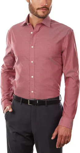 Vista 8 de Tommy Hilfiger Camisa de vestir sólida sin planchado para hombre Azul