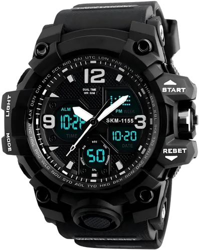Vista 2 de LYMFHCH Reloj deportivo analógico para hombre Reloj digital militar LED