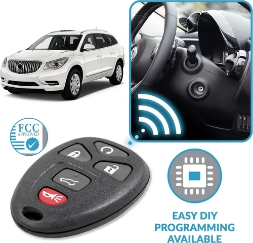 Vista 5 de Keyless2Go 15913415 OUC60270 OUC60221 repuesto de llave para auto a control remoto para vehículos que utilizan 5 botones, autoprogramable, 2