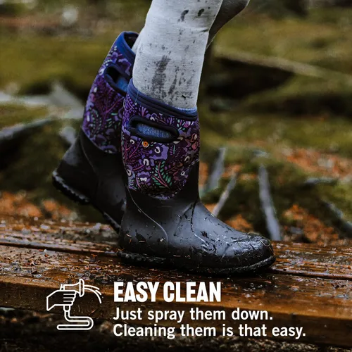 Vista 6 de BOGS Botas de lluvia de invierno unisex York para niños y niñas, impermeables, aisladas, de goma y neopreno, para invierno