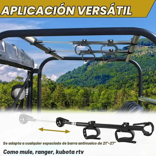 Vista 2 de StarknightMT UTV Gun Rack Overhead Holder Adjustable Fits 21"-27" Spacing