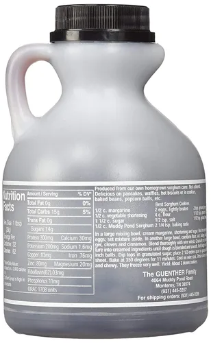 Vista 8 de Muddy Pond Pure Sorghum 16 onzas líquidas, pinta