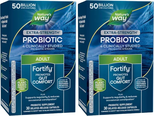 Vista 8 de Nature's Way Fortify Daily Probiotic + Prebiótico para hombres y mujeres, 50 mil millones de cultivos vivos, suplemento extra fuerte para la salud