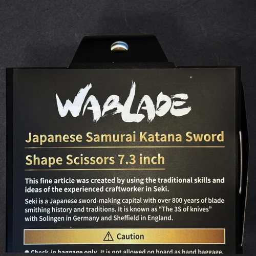 Vista 9 de Wablade Samurai - Tijeras Katana de 7.29 pulgadas para papel y sobres, fabricadas en Japón Smooth, controlled cutting and balanced handling; stand