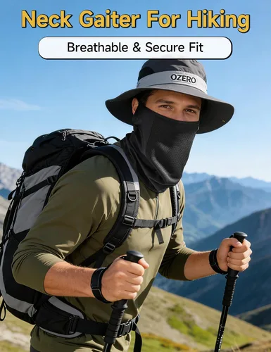 Vista 7 de OZERO Mascarilla refrescante para el cuello con trabillas para las orejas Negro + negro + negro