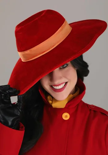 Vista 8 de Disfraz auténtico de Carmen Sandiego para mujer, Rojo