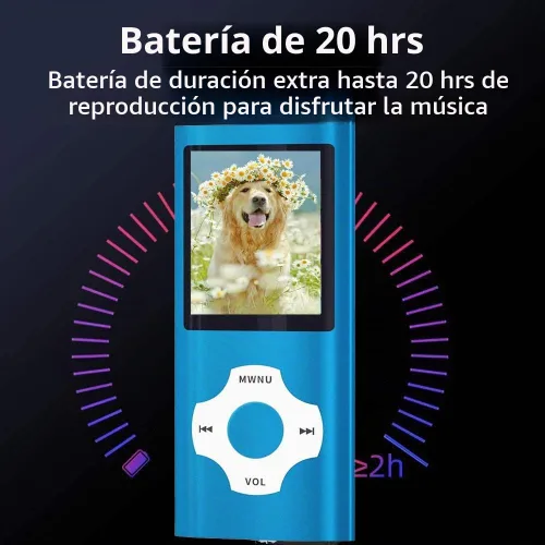 Vista 2 de Hotechs - Reproductor de MP3, reproductor de música MP3 con tarjeta SD de memoria de 32 GB, pantalla LCD digital clásica delgada de 1.82 pulgadas