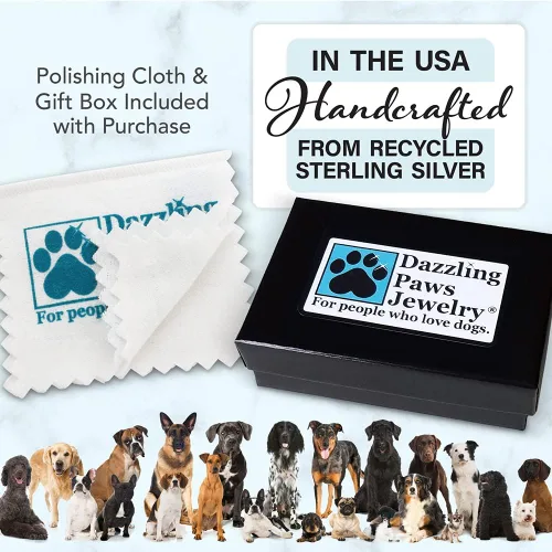 Vista 6 de Dazzling Paws Jewelry Collie colgante de plata de ley, cuerpo