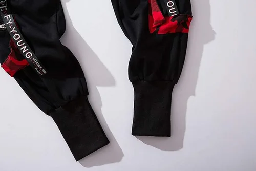 Vista 6 de Hello MrLin Pantalones deportivos para hombre, estilo punk, cargo, holgados, tecnológicos, hip hop, pantalones de harén, ropa de calle, pantalones