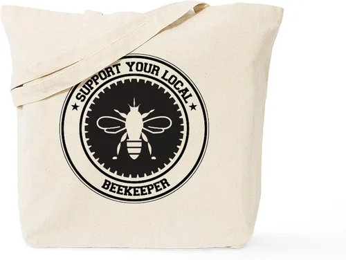 Vista 26 de CafePress The Beekeeper Tote Bag - Bolsa reutilizable de lona beige natural