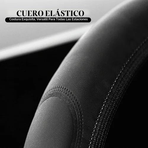 Vista 4 de Funda de cuero prémium para volante compatible con Dodge Charger Challenger Durango RAM 1500 coches, ajuste universal de 14 a 15 pulgadas