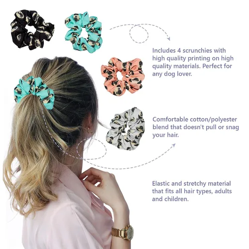 Vista 3 de Scrunchies - Bandas elásticas redondas de algodón para el cabello - Lazos para el cabello - Accesorios para el cabello para niñas - Regalos