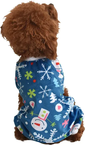 Vista 8 de CuteBone Pijamas de Navidad Suaves y Elásticos para Perros - Pijamas Acogedores para Mascotas Mono Transpirable para Perros Pequeños - Atuendo