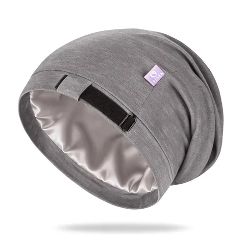 Vista 19 de OLESILK Gorro de seda para cabello rizado, gorro de seda para dormir, unisex, mediano, negro