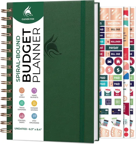 Vista 12 de Clever Fox Planificador de presupuesto en espiral, cuaderno de seguimiento de gastos, organizador de presupuestos mensual, cuaderno de registro