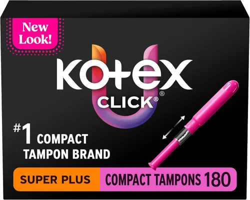 Vista 11 de Tampones U by Kotex Click Compact, absorción regular, sin perfume, 45 unidades (Paquete de 2)