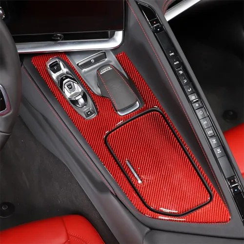 Vista 10 de TOYCIDFG Caja de almacenamiento para panel de palanca de cambios de consola central de automóvil, cubierta lateral para Chevrolet Corvette C8 Z06