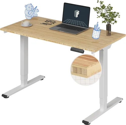 Vista 36 de FlexiSpot E6 Bamboo - Escritorio eléctrico de pie de 3 etapas con motor dual de 48 x 24 pulgadas, soporta 220 libras, altura ajustable con ajustes