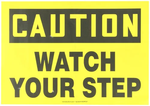 Vista 5 de Accuform Señal de seguridad "Caution Watch Your Step", Accu-Shield™, 7 x 10 pulgadas (MSTF645XP)