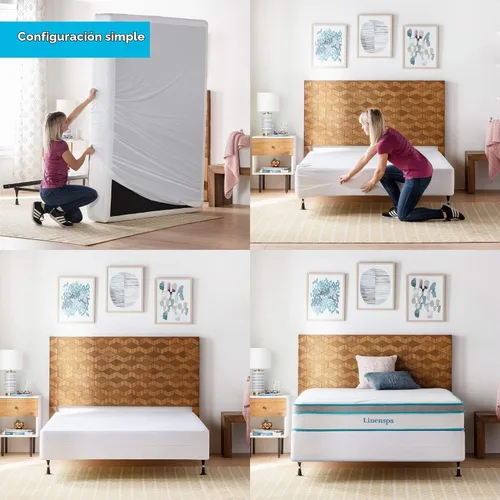 Vista 6 de Protector de somier Linenspa impermeable y anticinches, Poliéster, gemelo