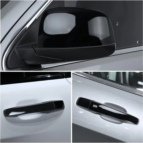 Vista 5 de Fundas para manija de puerta exterior de automóvil, cubierta de espejo retrovisor compatible con Grand Cherokee 2011-2021, accesorios para Durango