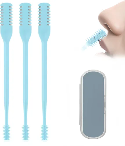 Vista 9 de Cortador de pelo nasal portátil, esencial de viaje para hombres y mujeres, herramientas de eliminación de vello de fosas nasales de doble cara