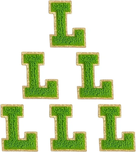 Vista 53 de 6 parches de letras de felpilla autoadhesivas de 2 pulgadas, parches de letras universitarias de la A a la Z, parche de reparación bordado