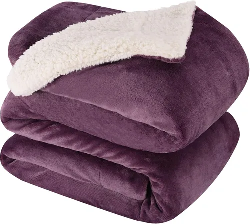 Vista 28 de NANPIPER - Manta de forro polar Sherpa, suave y esponjosa, mantas individuales para sofá, color negro, de 60x80 pulgadas