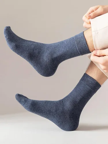 Vista 9 de 6 pares de calcetines sólidos para hombre, calcetines casuales de punto