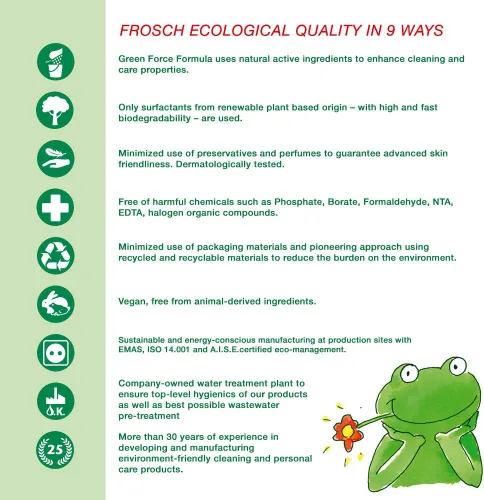 Vista 4 de Frosch Detergente líquido natural para ropa para pieles sensibles, aloe vera, 50 onzas líquidas