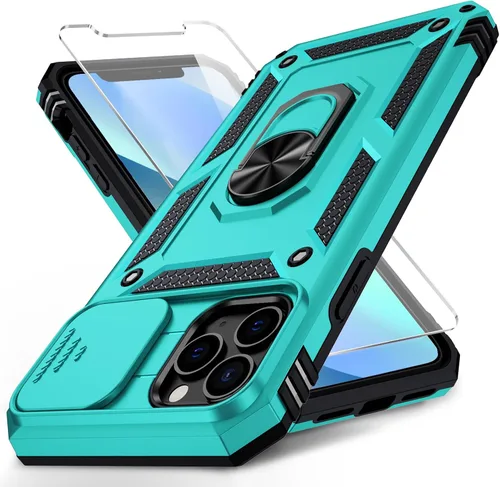 Vista 26 de Funda para iPhone 11 Pro con cubierta para lente de cámara, protector de pantalla HD, protección contra caídas de grado militar de 10 pies, soporte