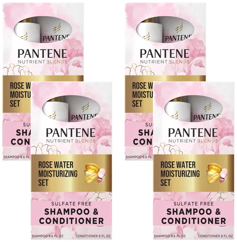 Vista 11 de Pantene Nutrient Blends Miracle Moisture Boost - Champú y acondicionador de agua de rosas, paquete doble para cabello seco, sin sulfatos