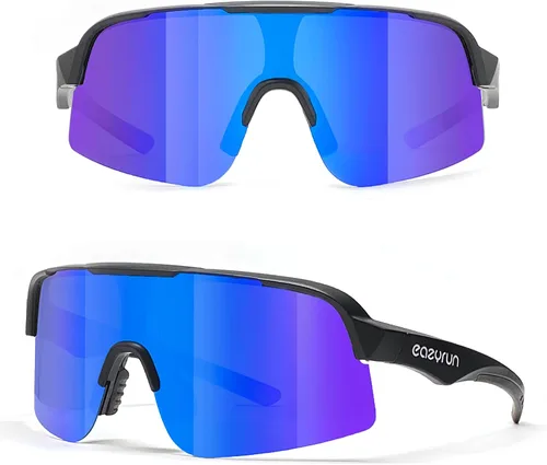 Vista 6 de EAZYRUN Lentes de sol polarizados grandes a medianos para hombres béisbol esquí ciclismo correr playa voleibol pesca