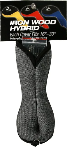 Vista 2 de Stealth Club Covers 25080INT Hybrid ID 3-4-X - Funda para cabeza de palo de golf, tweed plateado/negro