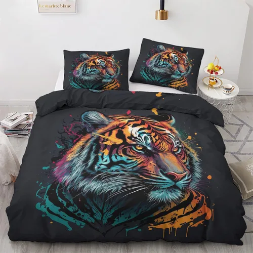 Vista 29 de Funda de edredón de águila calva tamaño individual Juego de ropa de cama de pájaros animales 2 piezas Funda de edredón